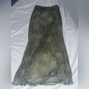 Sage green maxi skirt